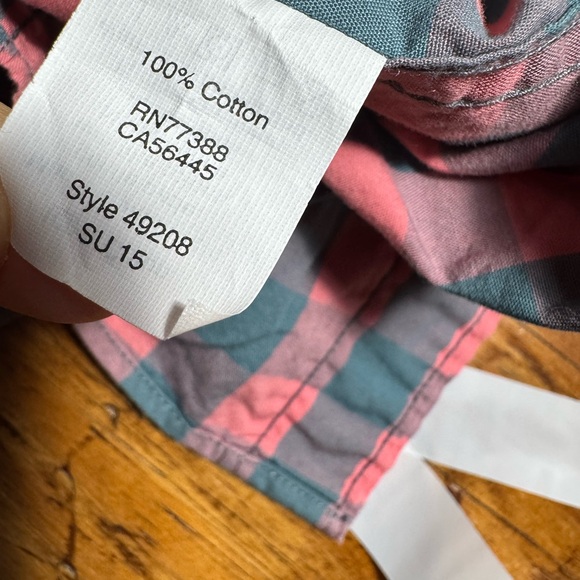 J. Crew Factory‎ Men’s Pink Blue Checkered Plaid slim cotton button down shirt S - Picture 6 of 7